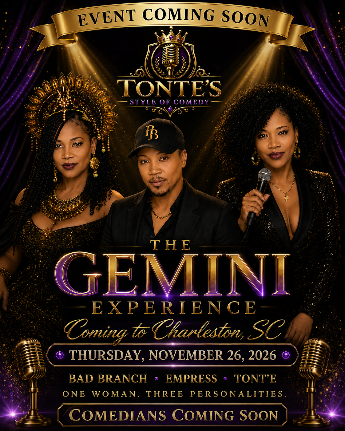 The Gemini Experience — Bad Branch, Empress, Tont'e, Coming to Charleston SC, Thursday November 26, 2026