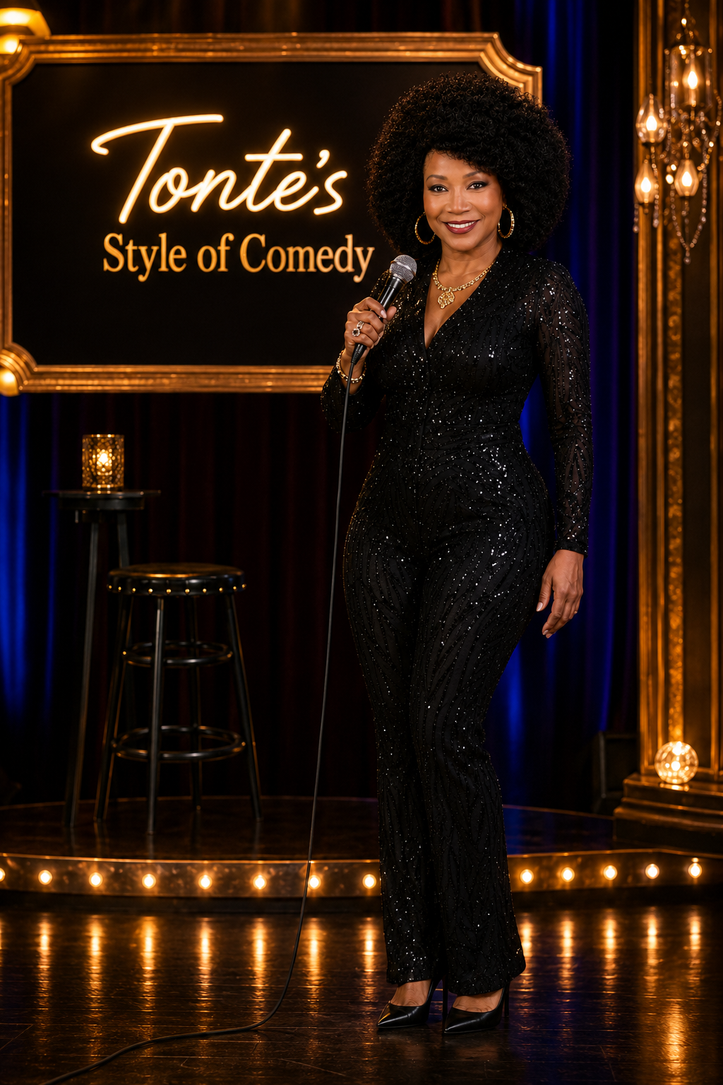Tont'e Fairfax performing on stage — Tonte's Style of Comedy